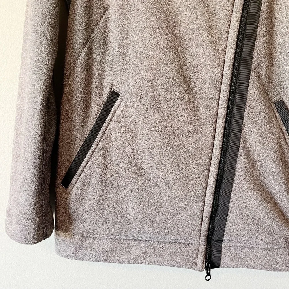 Lululemon Fleece Moto Jacket Black/Ambient Grey/Black Size 4 Full Zip